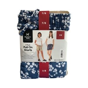 Member's Mark Girls 2 Pack Pull-On Shorts NWT Size 7/8